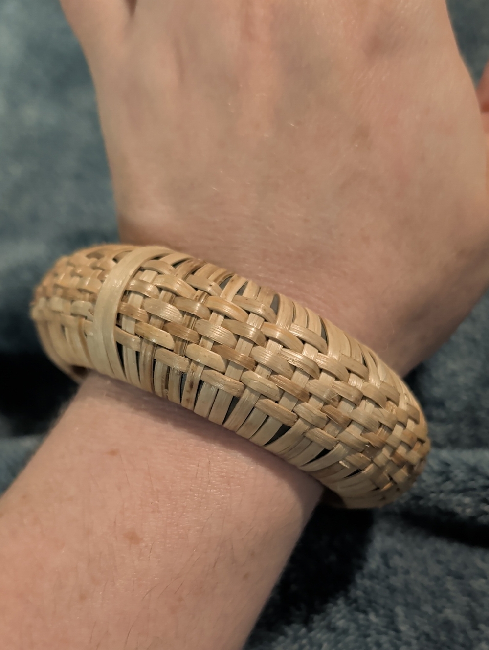 Woven Natural Rattan Bangle Bracelet